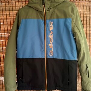 Quiksilver Kids Ski Jacket - Olive, Blue, and Black